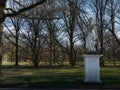 An old statue in the city park of Kassel depicting an Amazon Royalty Free Stock Photo