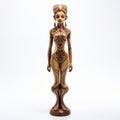 Handmade Wood Female Figure In Afrofuturism Style Royalty Free Stock Photo