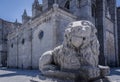 Old statue of a lion in Medieval European Town of Avila Royalty Free Stock Photo