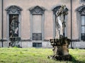Old statue in old statue looking at you - in Old Villa Bagatti Valsecchi - Varedo, Monza Brianza, Lombardy Italy