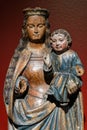 Old statue of Virgin Mary and Child in Brou Royal Monastery Royalty Free Stock Photo