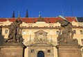 Old Statues Decorate The Western Gate To Prague Castle, Czech Re