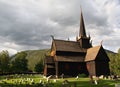 Old stave church in the Norwegian countryside Royalty Free Stock Photo