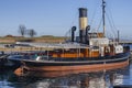 Old steam boat docked in the harbour Royalty Free Stock Photo