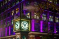 Old Steam Clock in Vancouver`s historic Gastown district at night Royalty Free Stock Photo