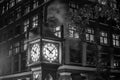 Old Steam Clock in Vancouver`s historic Gastown district at night Royalty Free Stock Photo