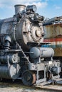 Old steam engine iron train detail close up Royalty Free Stock Photo