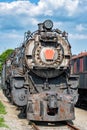 Old steam engine iron train detail close up Royalty Free Stock Photo