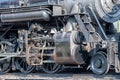 Old steam engine iron train detail close up Royalty Free Stock Photo