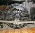 Old steam engine train wheel. Royalty Free Stock Photo