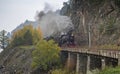 Old steam locomotive in the Circum-Baikal Railway