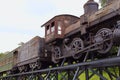 Old train with a steam locomotive city of Puebla, mexico V Royalty Free Stock Photo