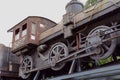 Old train with a steam locomotive city of Puebla, mexico IV