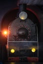 An old steam locomotive in the dark