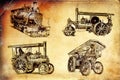 Old steam locomotive engine retro vintage funny arwork