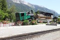 Old steam locomotive at railway station to Mer de Glace, France Royalty Free Stock Photo