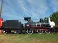 Old steam locomotive of the 1950s reconditioned