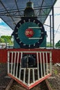 Old steam locomotive seen from the front Royalty Free Stock Photo