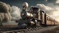 old steam locomotive A soul train that wanders through the dreams on a surreal and whimsical railway.