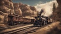 old steam locomotive old western train Royalty Free Stock Photo