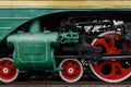 Old steam locomotive wheels close up Royalty Free Stock Photo