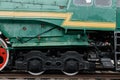 Old steam locomotive wheels close up Royalty Free Stock Photo