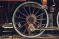 Old steam locomotive wheels Royalty Free Stock Photo