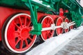 Old steam locomotive wheels Royalty Free Stock Photo