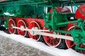 Old steam locomotive wheels Royalty Free Stock Photo