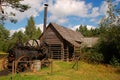 Old steam machine staying in backyard Royalty Free Stock Photo