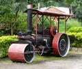 Old steam roller machines for laying of asphalt Royalty Free Stock Photo