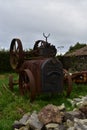 Old Farm with a Rusted Out Steam Tractor Sitting Idle Royalty Free Stock Photo