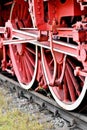 Old steam train driving wheel mechanism Royalty Free Stock Photo