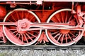 Old steam train driving wheels Royalty Free Stock Photo