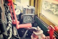 Old Steam train engine cabin Royalty Free Stock Photo