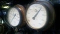 Old steam train gauges Royalty Free Stock Photo