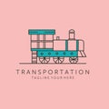 old steam train line art logo vector symbol illustration design Royalty Free Stock Photo