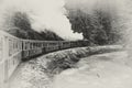 Old steam train railway Romania village vintage style life Royalty Free Stock Photo