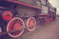 Old Steam train red wheels Royalty Free Stock Photo