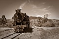 Old steam train sepia Royalty Free Stock Photo