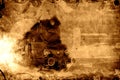 Old steam train sepia background Royalty Free Stock Photo