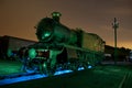 Old steam Train at sidings light painted Royalty Free Stock Photo