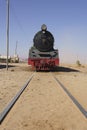 Steam train in the desert Royalty Free Stock Photo