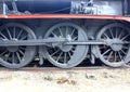 Old steam train wheels Royalty Free Stock Photo