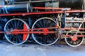 Old steam train wheels closeup Royalty Free Stock Photo