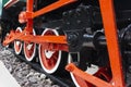 Old steam train wheels and details Royalty Free Stock Photo