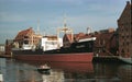 Old steamer cargo ship mooring as a museum vessel.