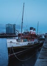 The old steamer on the Clyde River dock in the evening Royalty Free Stock Photo