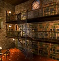 Old steampunk library with soft lights Royalty Free Stock Photo