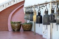 Old steel bells at the Golden Mount at Wat Saket in Bangkok, Thailand Royalty Free Stock Photo